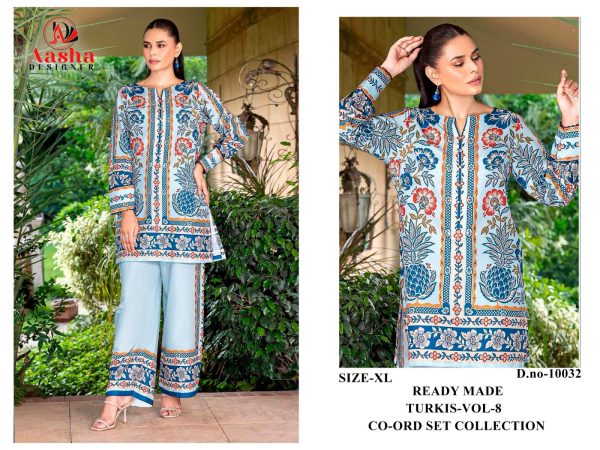 AASHA DESIGNER 10032 TURKIS VOL 8 PRINTED CORD SET