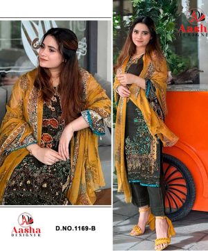 AASHA DESIGNER 1169 B COTTON SALWAR SUITS