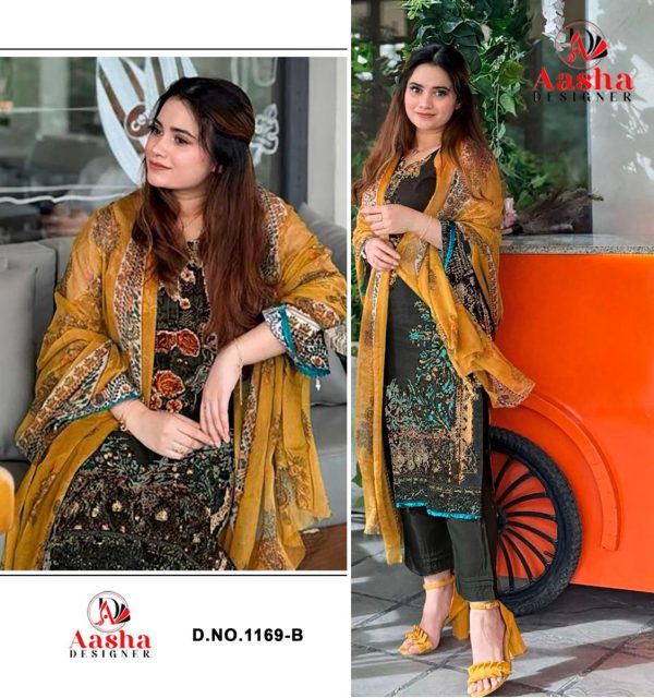 AASHA DESIGNER 1169 B COTTON SALWAR SUITS