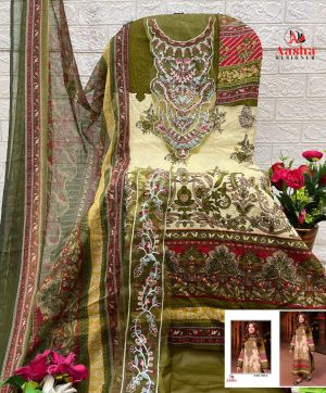 AASHA DESIGNER 1180 C COTTON EMBROIDERED SUIT