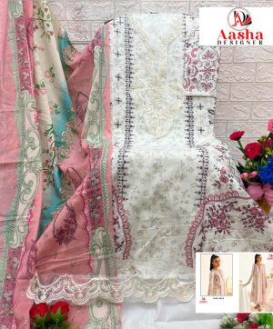 AASHA DESIGNER 1182 A COTTON PAKISTANI SUITS