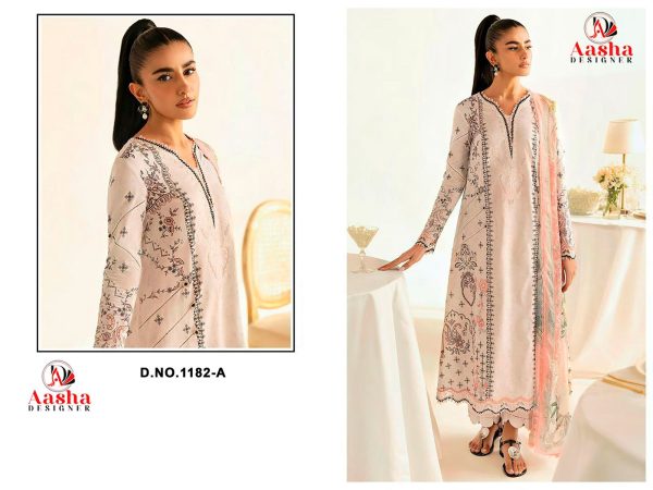 AASHA DESIGNER 1182 A COTTON PAKISTANI SUITS