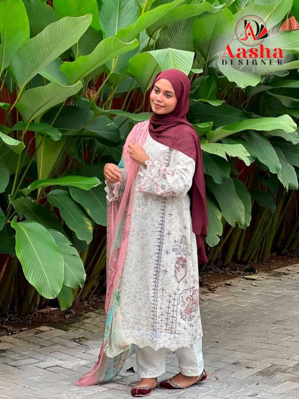AASHA DESIGNER 1182 A COTTON PAKISTANI SUITS
