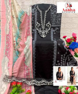 AASHA DESIGNER 1182 B COTTON PAKISTANI SUITS