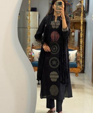 AKSHAR DESIGNER BLACK COTTON FESTIVAL COLLECTION