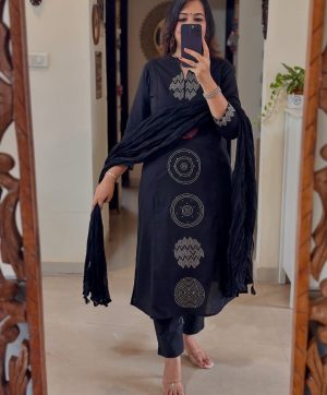 AKSHAR DESIGNER BLUE COTTON FESTIVAL COLLECTION