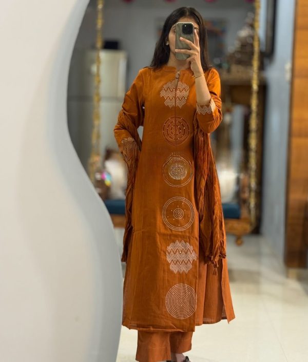 AKSHAR DESIGNER ORANGE COTTON FESTIVAL COLLECTION