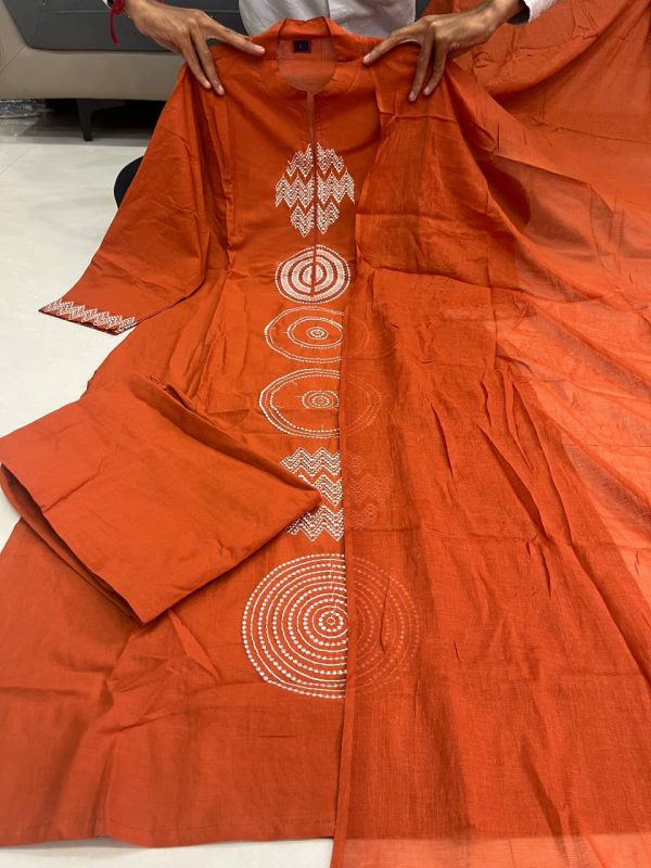 AKSHAR DESIGNER ORANGE COTTON FESTIVAL COLLECTION