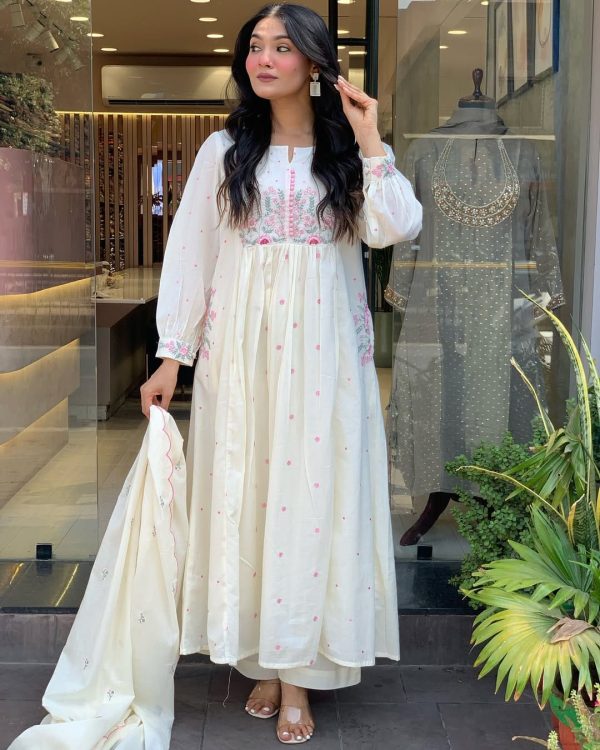 AKSHAR DESIGNER PURE COTTON KURTA PANT DUPATTA
