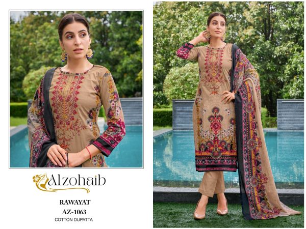 ALZOHAIB AZ 1063 RAWAYAT COTTON PAKISTANI SUITS