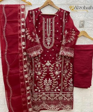 ALZOHAIB AZ 1196 A AAFA VOL 1 ORGANZA SALWAR SUITS