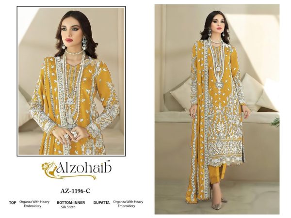 ALZOHAIB AZ 1196 C AAFA VOL 1 ORGANZA SALWAR SUITS