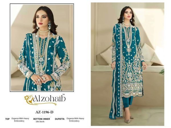 ALZOHAIB AZ 1196 D AAFA VOL 1 ORGANZA SALWAR SUITS