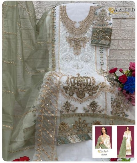 ALZOHAIB AZ 1270 A ORGANZA PAKISTANI SALWAR KAMEEZ