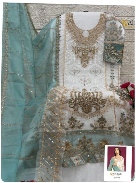 ALZOHAIB AZ 1270 C ORGANZA PAKISTANI SALWAR KAMEEZ