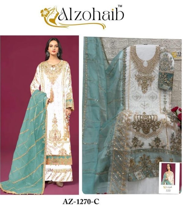 ALZOHAIB AZ 1270 C ORGANZA PAKISTANI SALWAR KAMEEZ