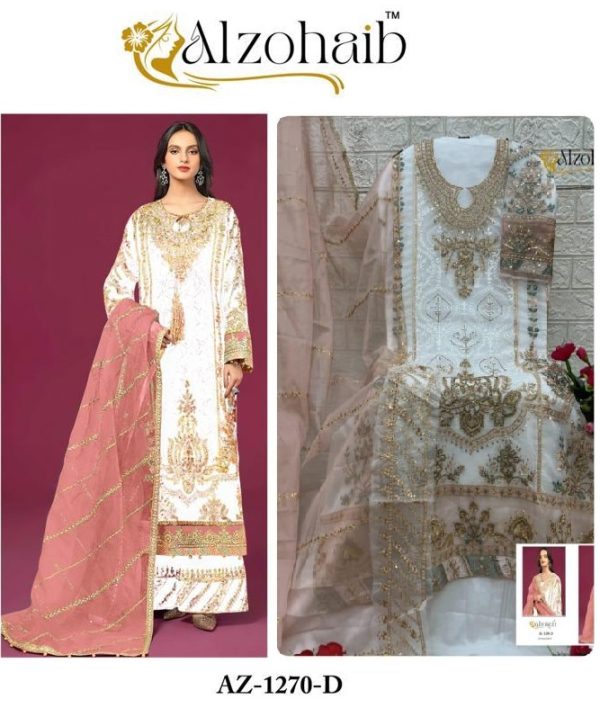 ALZOHAIB AZ 1270 D ORGANZA PAKISTANI SALWAR KAMEEZ