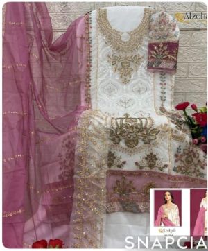 ALZOHAIB AZ 1270 B ORGANZA PAKISTANI SALWAR KAMEEZ