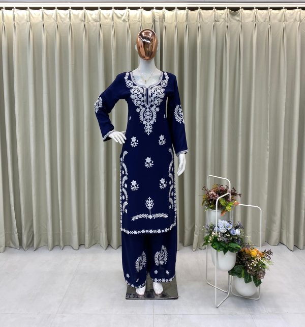 BE 398 EXCLUSIVE EMBROIDERED TOP WITH PLAZZO