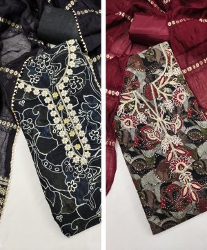 DESIGNER SUITS DS PV CHANDERI PRINT SUIT MATERIAL