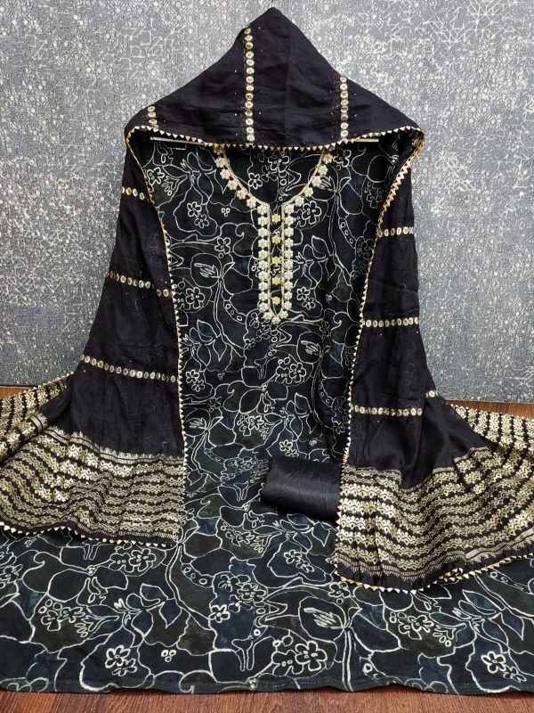 DESIGNER SUITS DS PV CHANDERI PRINT SUIT MATERIAL