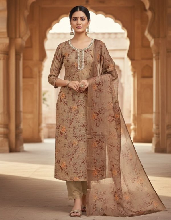 DESIGNER SUITS DS SIMMER SILK PRINTED SUIT MATERIAL