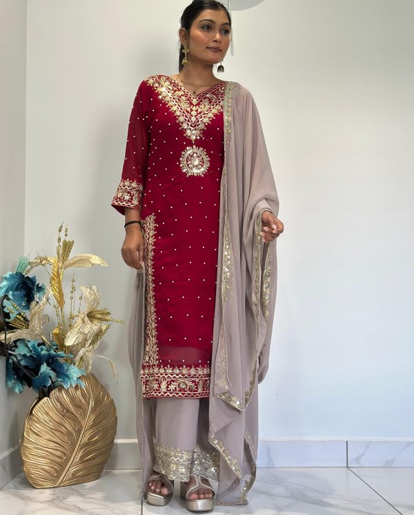 DHK 1370 DESIGNER PLAZZO SUITS WHOLESALE