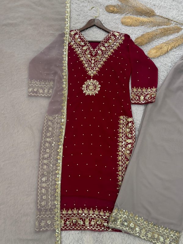 DHK 1370 DESIGNER PLAZZO SUITS WHOLESALE