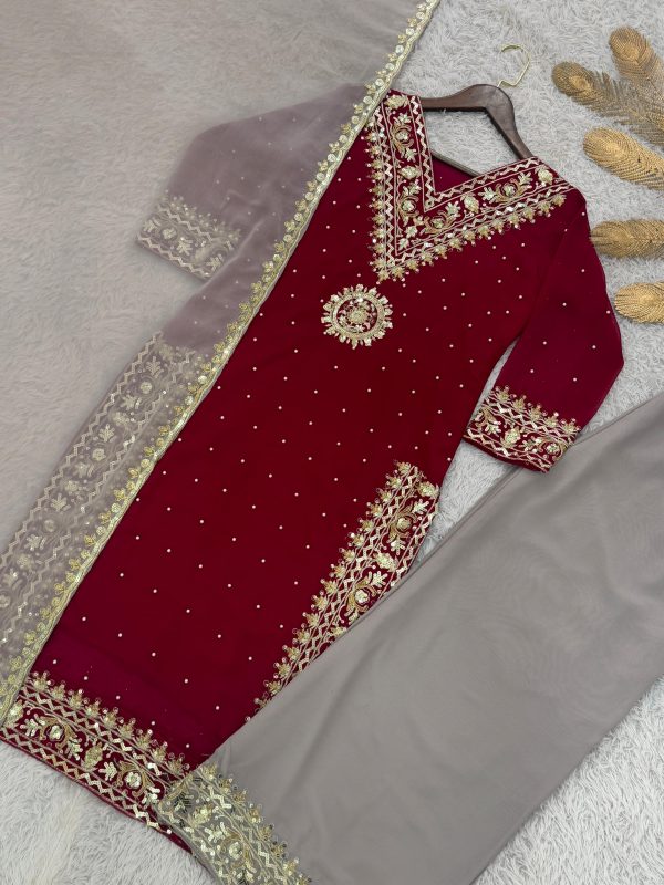 DHK 1370 DESIGNER PLAZZO SUITS WHOLESALE