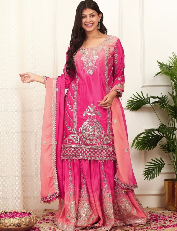 DHK 1372 B DESIGNER PLAZZO SUITS WHOLESALE