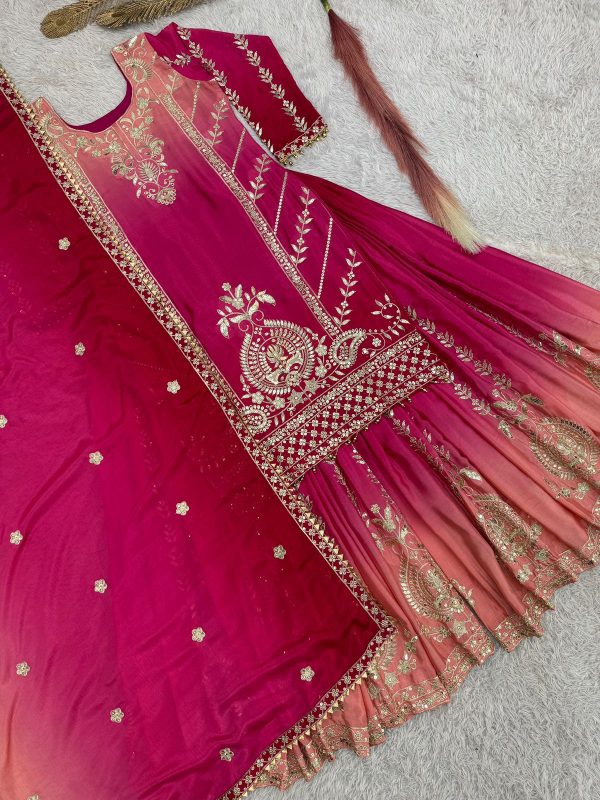 DHK 1372 B DESIGNER PLAZZO SUITS WHOLESALE