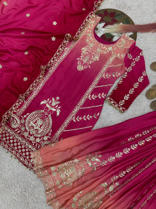 DHK 1372 B DESIGNER PLAZZO SUITS WHOLESALE