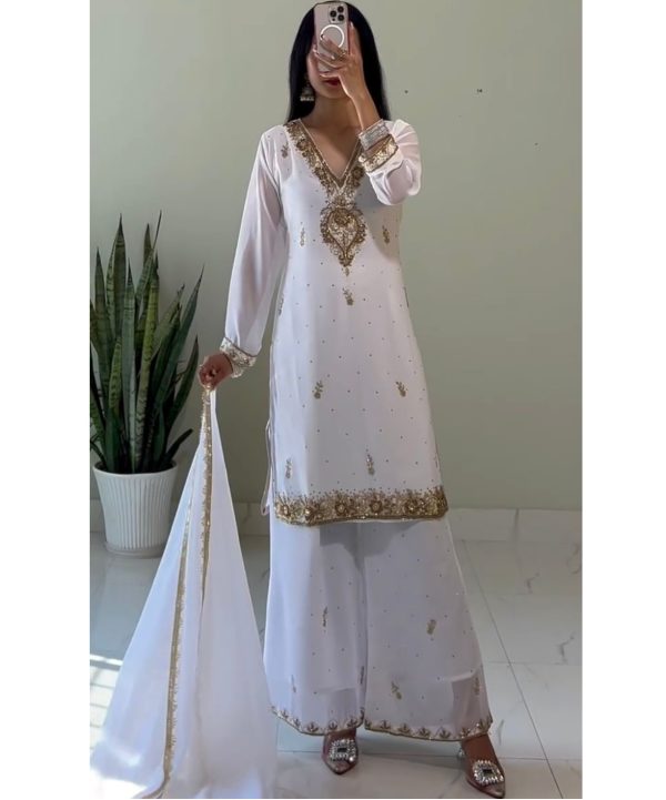 HK 1714 B DESIGNER PLAZZO SUITS WHOLESALE