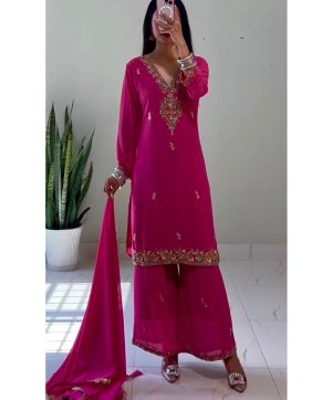HK 1714 C DESIGNER PLAZZO SUITS WHOLESALE