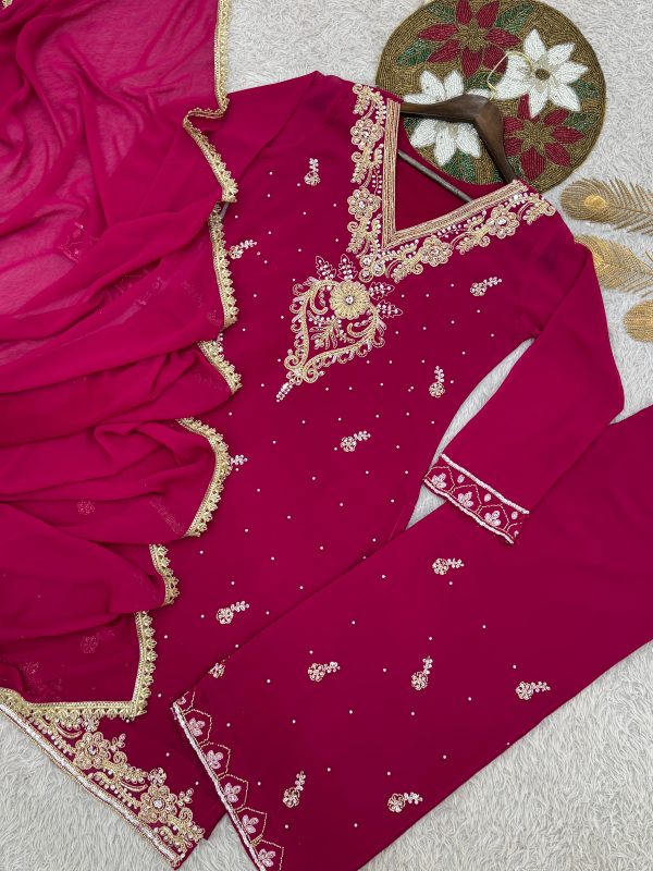 HK 1714 C DESIGNER PLAZZO SUITS WHOLESALE