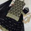 HK 1727 B DESIGNER GEORGETTE PLAZZO SUITS WHOLESALE