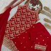 HK 1727 C DESIGNER GEORGETTE PLAZZO SUITS WHOLESALE