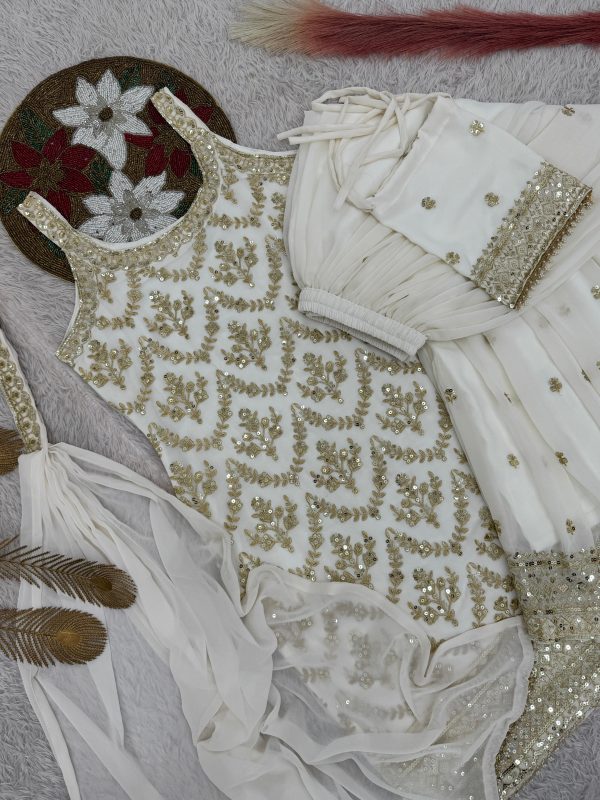 HK 1727 D DESIGNER GEORGETTE PLAZZO SUITS WHOLESALE