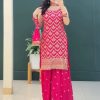 HK 1727 DESIGNER GEORGETTE PLAZZO SUITS WHOLESALE
