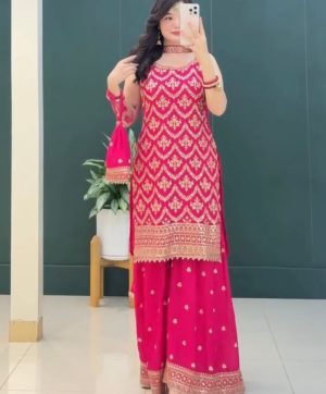 HK 1727 DESIGNER GEORGETTE PLAZZO SUITS WHOLESALE