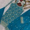 HK 1727 E DESIGNER GEORGETTE PLAZZO SUITS WHOLESALE