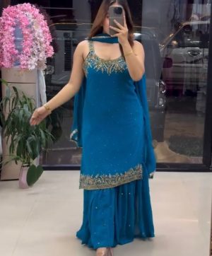 HK 1729 B PREMIUM QUALITY PLAZZO SUITS WHOLESALE