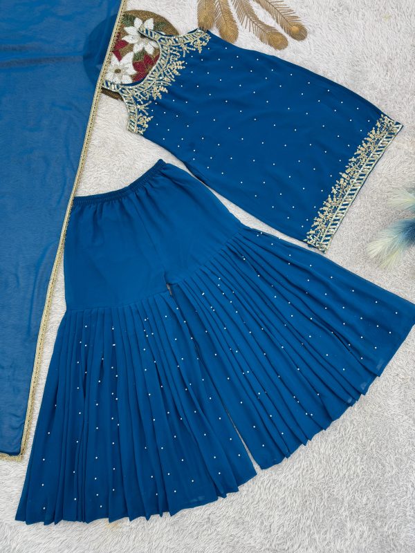 HK 1729 B PREMIUM QUALITY PLAZZO SUITS WHOLESALE