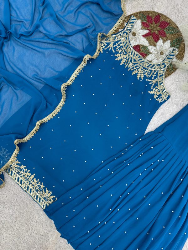 HK 1729 B PREMIUM QUALITY PLAZZO SUITS WHOLESALE