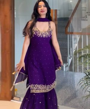 HK 1729 C PREMIUM QUALITY PLAZZO SUITS WHOLESALE