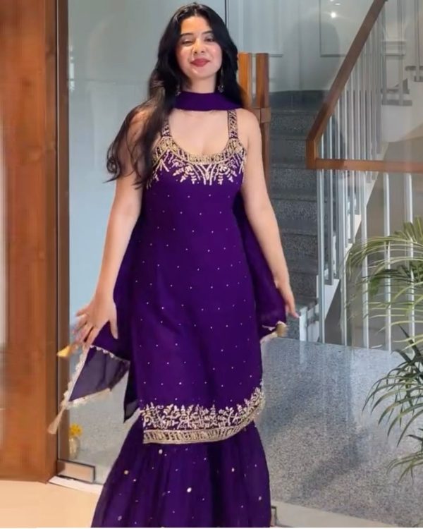 HK 1729 C PREMIUM QUALITY PLAZZO SUITS WHOLESALE