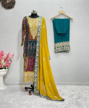 KF 1581 A DESIGNER PLAZZO SUITS WHOLESALE