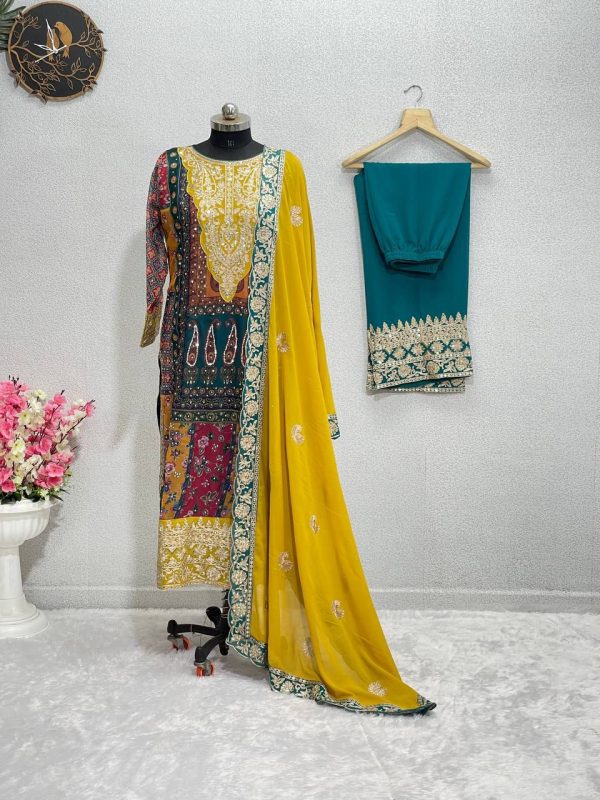 KF 1581 A DESIGNER PLAZZO SUITS WHOLESALE