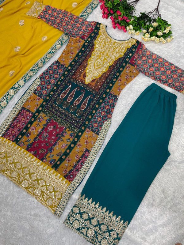 KF 1581 A DESIGNER PLAZZO SUITS WHOLESALE