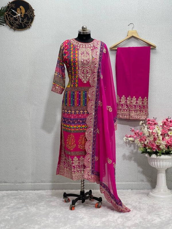 KF 1581 B DESIGNER PLAZZO SUITS WHOLESALE